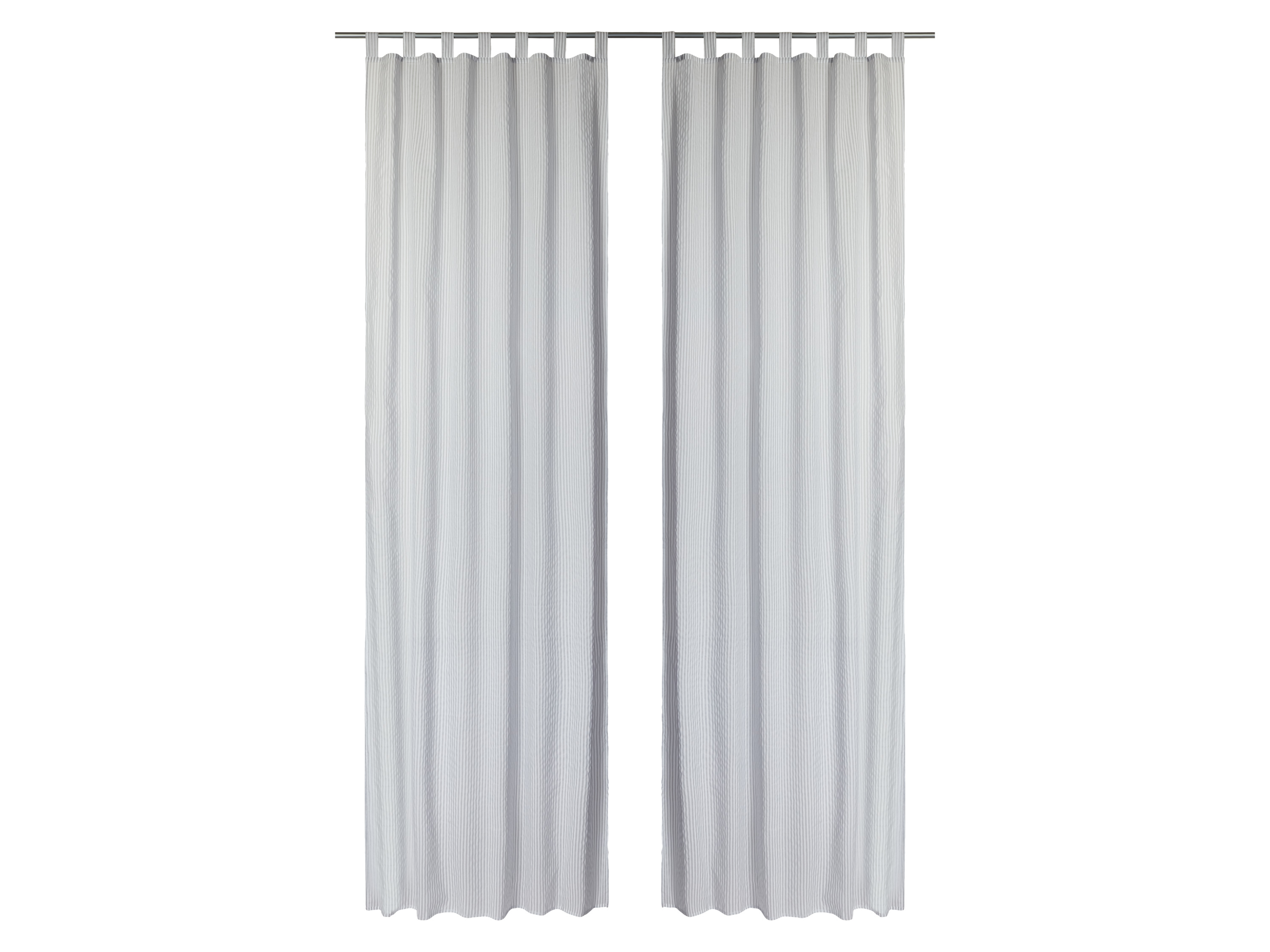 LIVARNO home Lot de 2 rideaux occultants, 120 x 300 cm (gris/rayures)