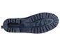 La semelle d'une botte de pluie bleue fabriquée en Italie.
