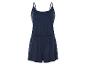 Combinaison short bleu marine, style décontracté.
