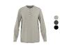 Chemise Henley à manches longues pour homme en gris clair avec trois options de couleur.