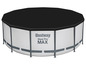 Une piscine Bestway Steel Pro MAX avec une couverture noire.