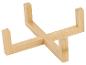 Support en bois pour pot de fleurs ou autres objets, fabriqué en bois de bambou clair.