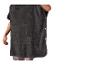 Poncho de bain gris foncé avec capuche et poche, avec boutons latéraux.