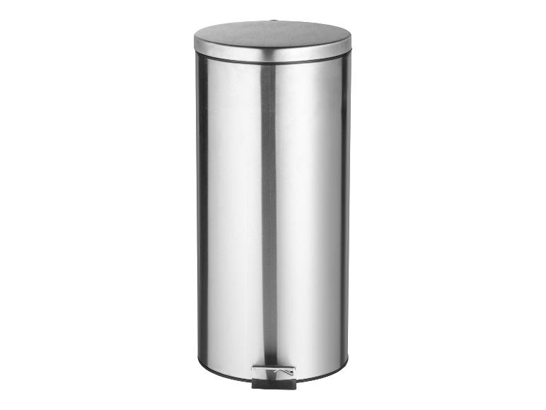 Poubelle à pédale cylindrique en acier inoxydable