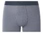 Caleçon boxer gris pour homme avec ceinture gris foncé.