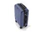 Valise rigide bleue à quatre roues avec poignée télescopique