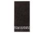 Une serviette marron foncé avec un motif floral.