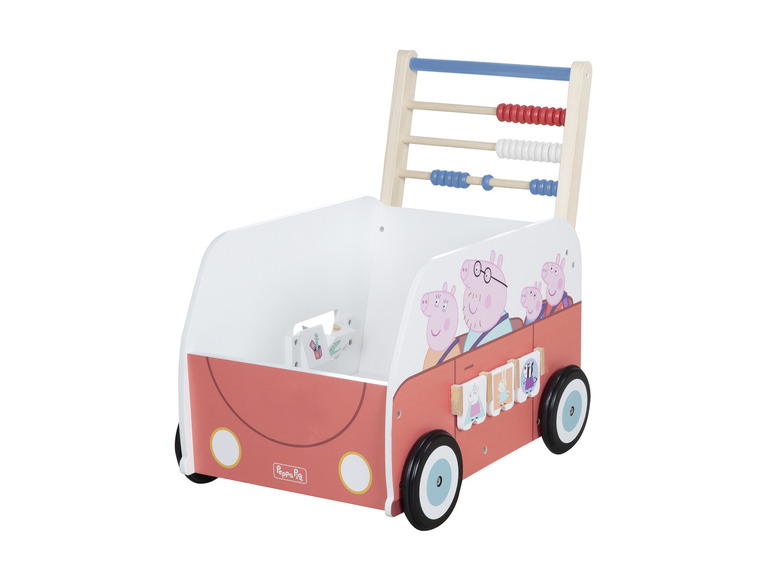 Un chariot de jouet Peppa Pig avec un boulier.