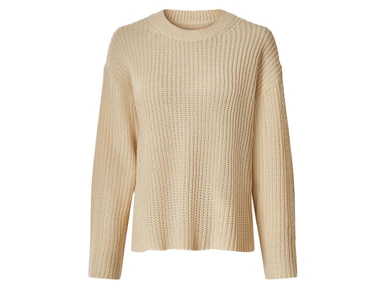 Pull en maille beige à col rond