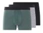 Trois boxers : vert, gris et noir.