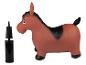 Cheval gonflable marron avec pompe.