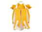 Sac à dos jaune pour enfant, avec bretelles et attaches.