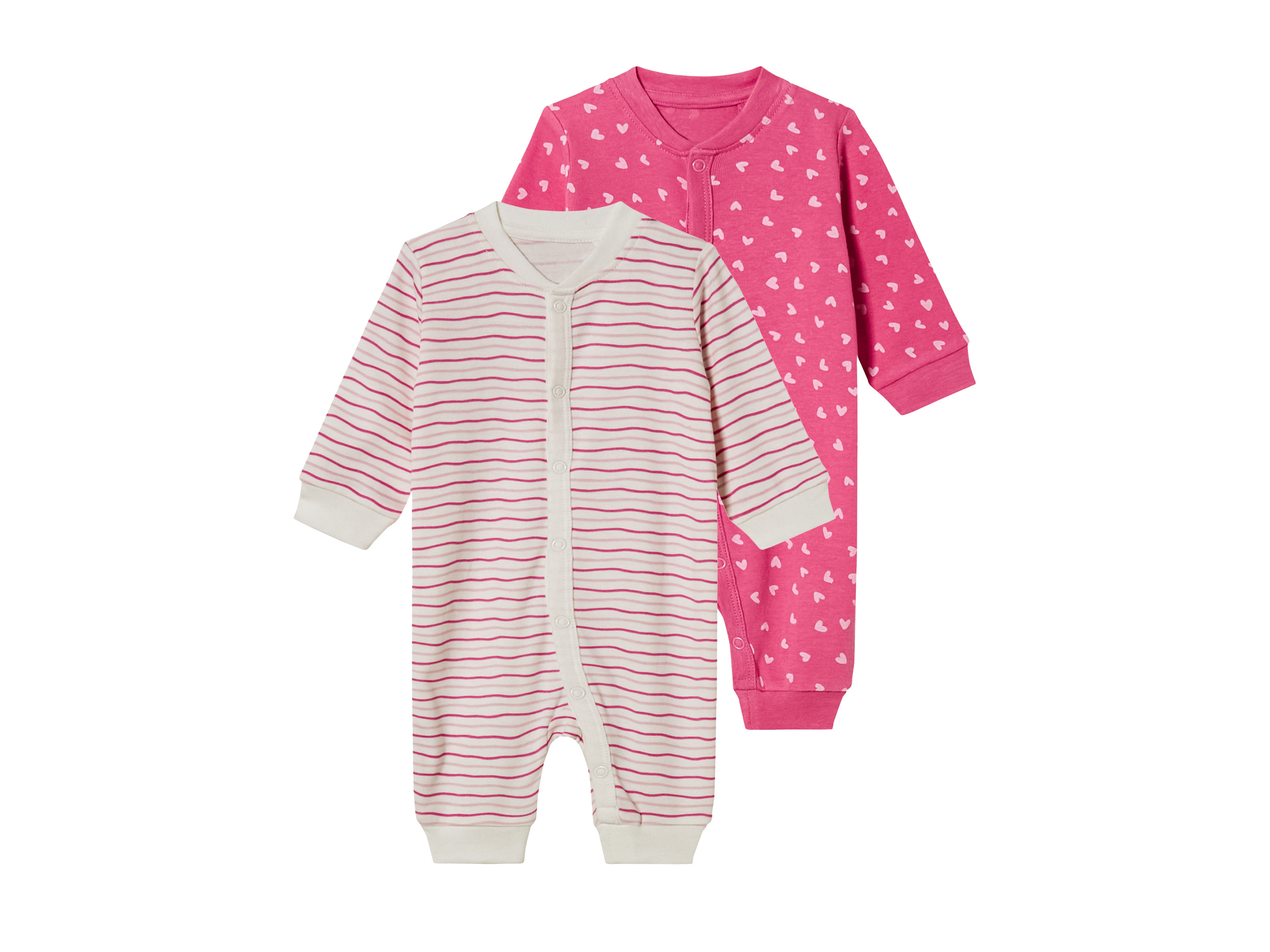 lupilu® Pyjamas bébé (rayures/rose/blanc, 0-2 mois)
