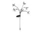 Lampe solaire décorative avec papillons argentés.