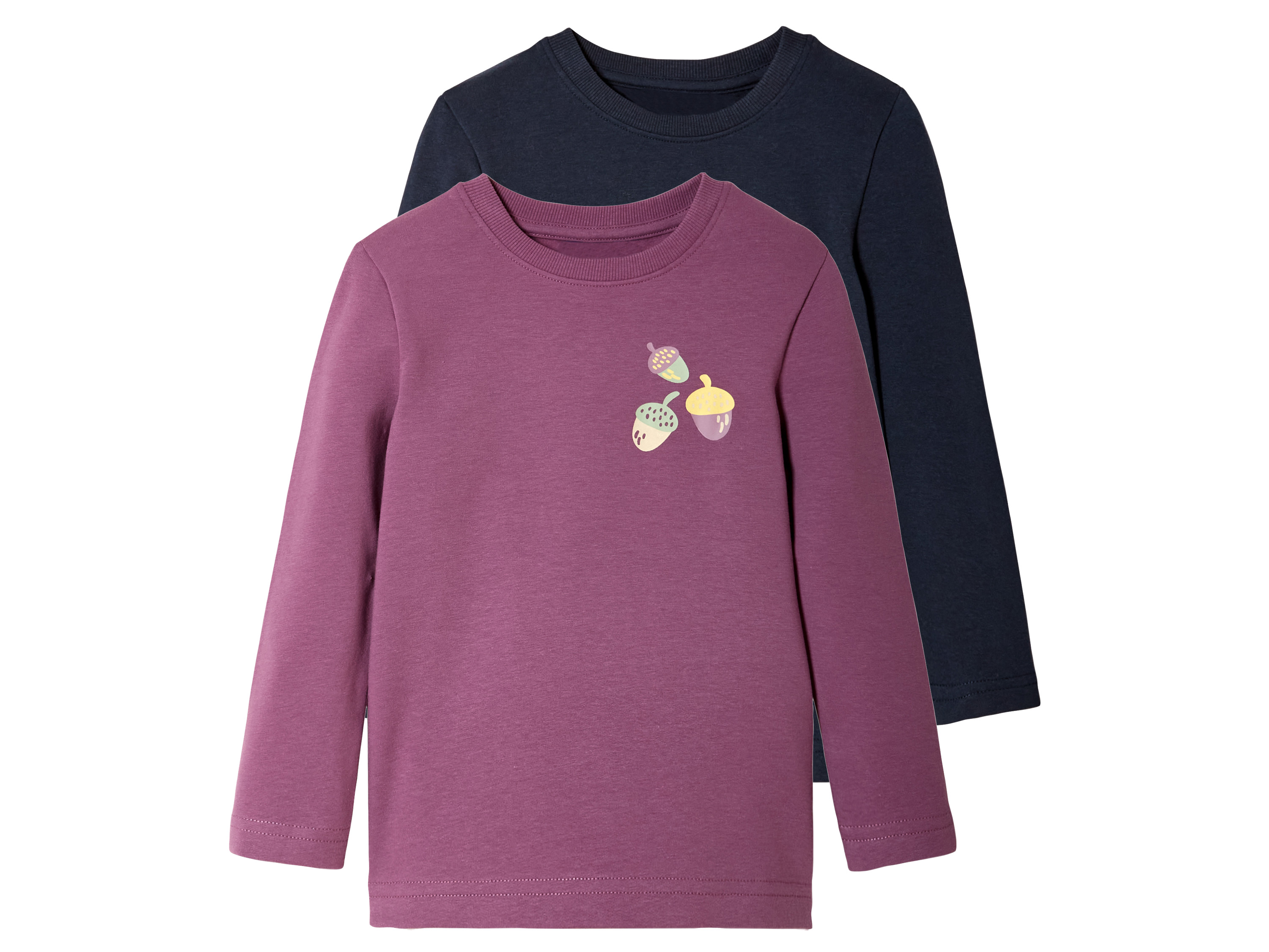 lupilu® Lot de 2 t-shirts thermiques petite fille (12-24 mois, rose/bleu)