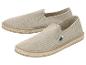 Une paire d'espadrilles en toile beige avec des détails en corde sur la semelle.