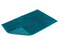 Un tapis de bain avec des poils ronds doux en turquoise.