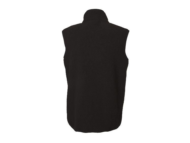 Gilet polaire noir à col montant, vue de dos.