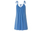 Une robe d'été bleue avec des bretelles fines.