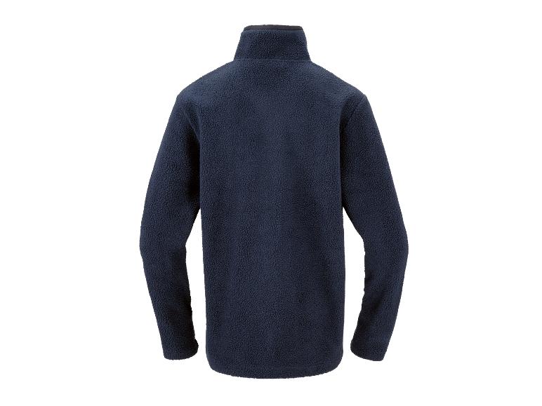 Veste polaire zippée bleu foncé, vue de dos