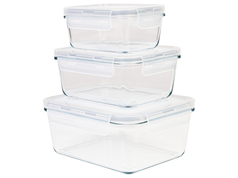 Aller en mode plein écran : Set de boîtes de conservation en verre - Image 2