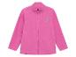 Veste polaire rose pour enfant avec fermeture éclair et logo carré sur la poitrine.