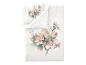 Parure de lit blanche avec housse de couette et taie d'oreiller à motif floral aquarelle