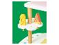 Support de jouets en bois avec hot-dog et pastèque.
