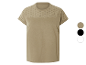 T-shirt beige à manches courtes avec empiècement brodé.