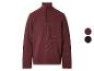 Pull bordeaux pour homme avec demi-zip et col montant, doté d'une fermeture éclair noire.