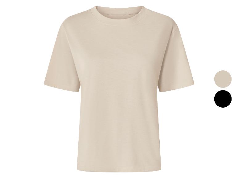 T-shirt beige à manches courtes avec options de couleur beige et noir.