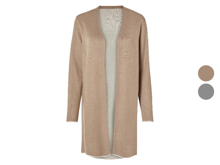 Long cardigan pour femme en deux couleurs.