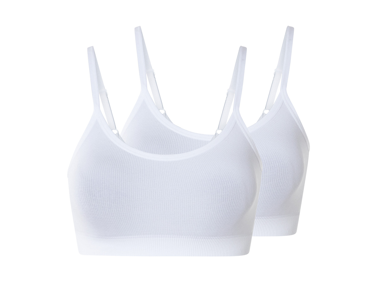 esmara® Lot de 2 brassières seamless femme (blanc)