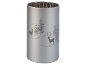 Bougie décorative avec un motif de forêt et de cerfs, idéale pour Noël.