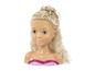Une tête de poupée avec de longs cheveux blonds pour les enfants.