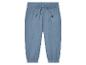 Pantalon bébé bleu, style décontracté.