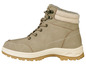 Bottines beige à lacets avec doublure crème.