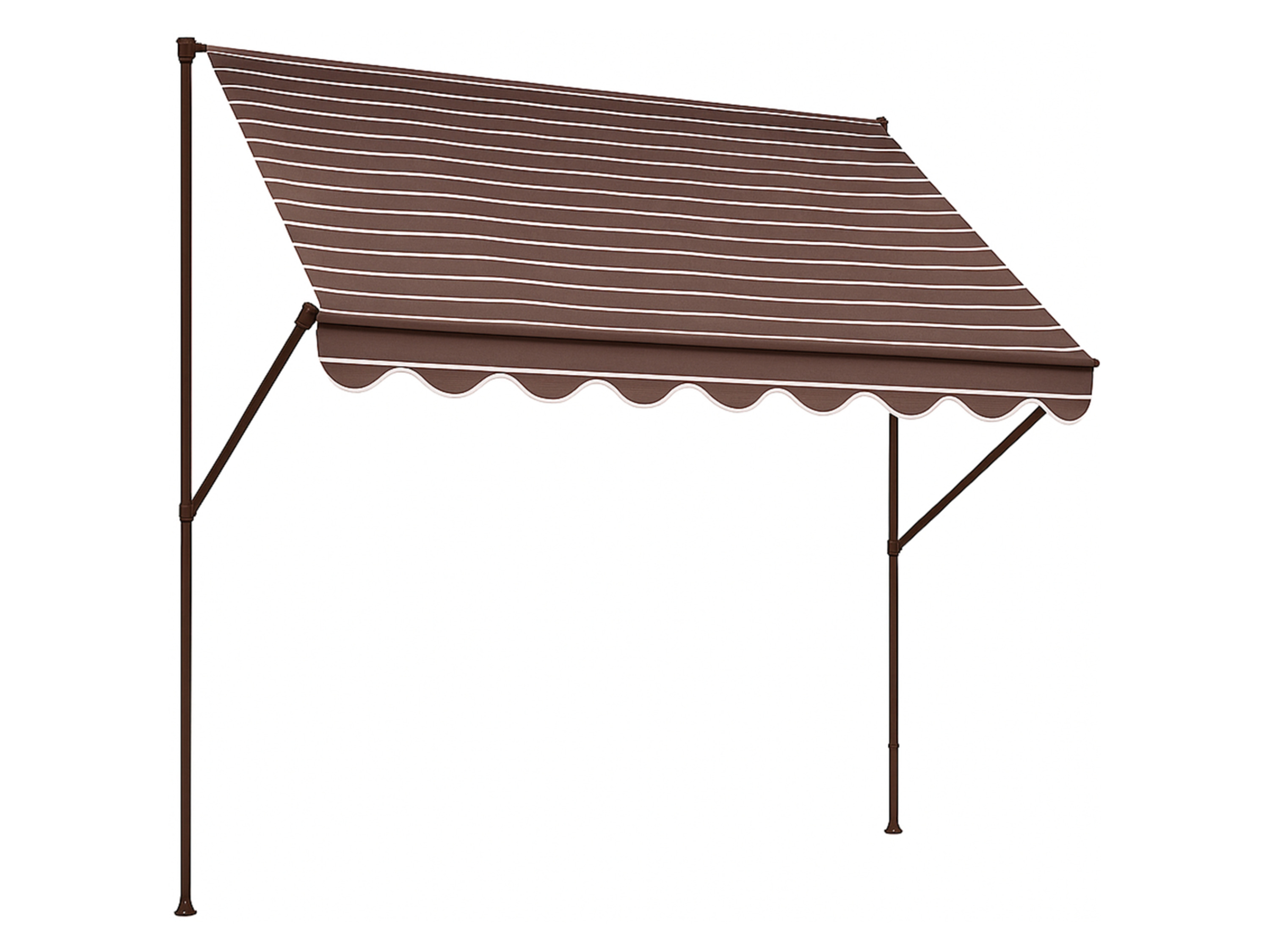 ANGERER Store banne à fixer (marron foncé, rayures beiges, 150 cm breit) - marron foncé, rayures beiges