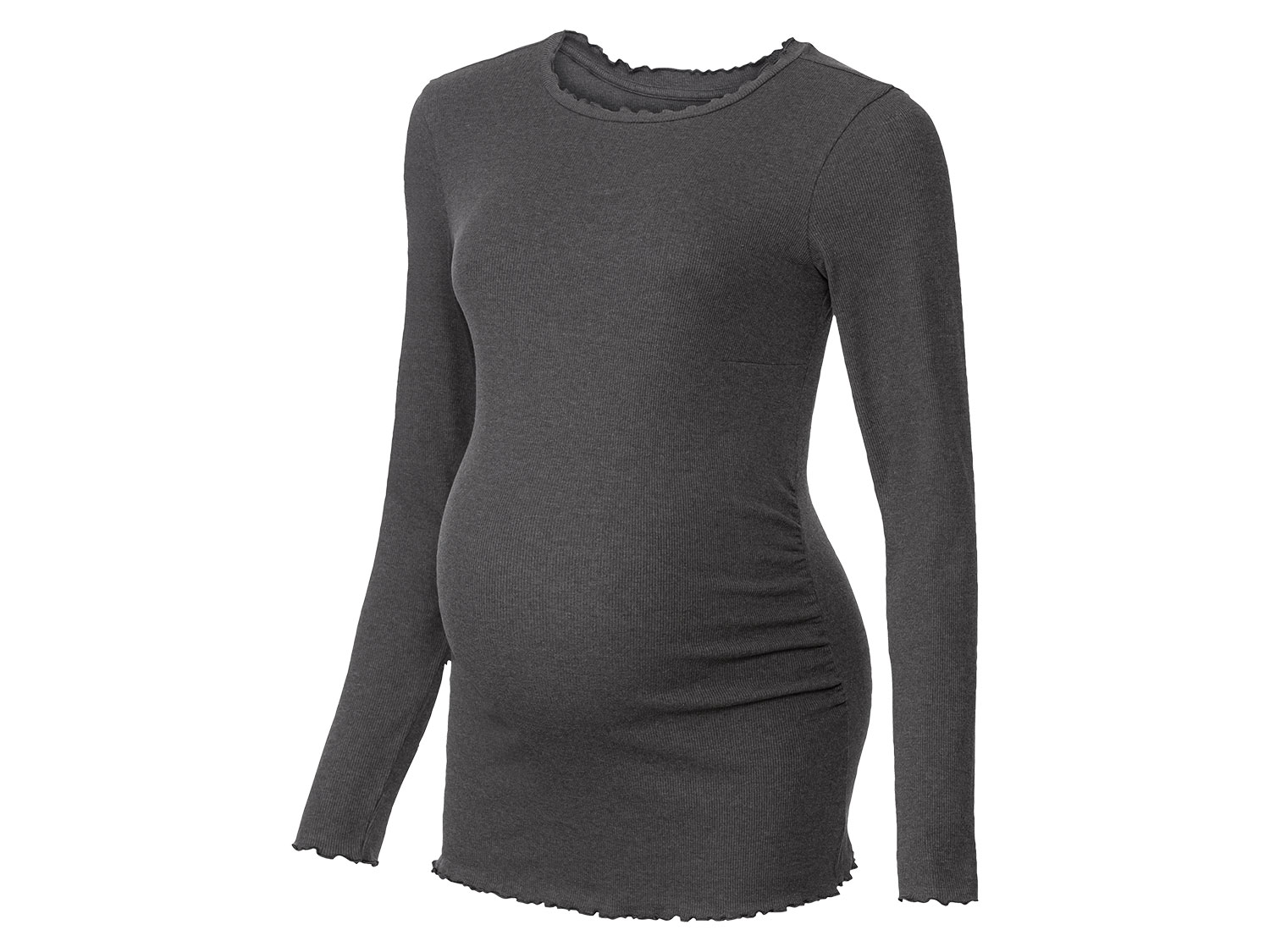 esmara® esmara® T-shirt de grossesse à manches longues et maille côtelée femme (gris foncé)