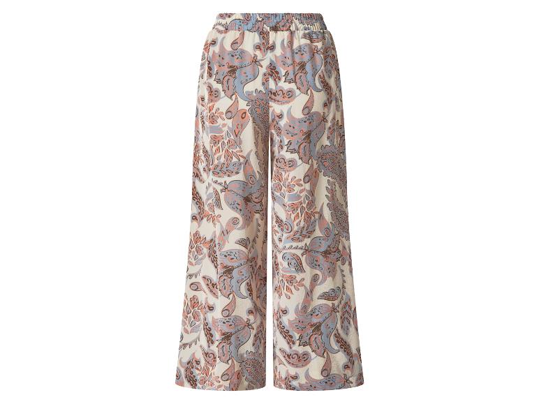 Pantalon palazzo femme à imprimé cachemire pastel.