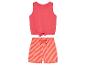 Haut et short fille, rayures oranges et corail.