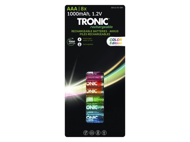 Aller en mode plein écran : TRONIC® Lot de 8 piles rechargeables AA ou AAA, 1,2 V - Image 3