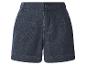 Short en jean foncé pour femme avec taille haute et poches.