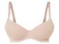 Un soutien-gorge beige avec des bretelles larges.