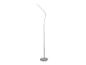 Lampadaire LED blanc avec un col de cygne flexible et une base ronde.
