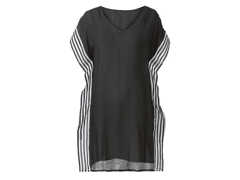 Robe noire à rayures blanches