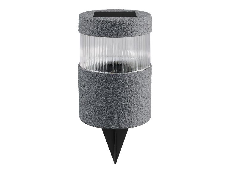 Lampe solaire de jardin grise avec finition texturée et piquet