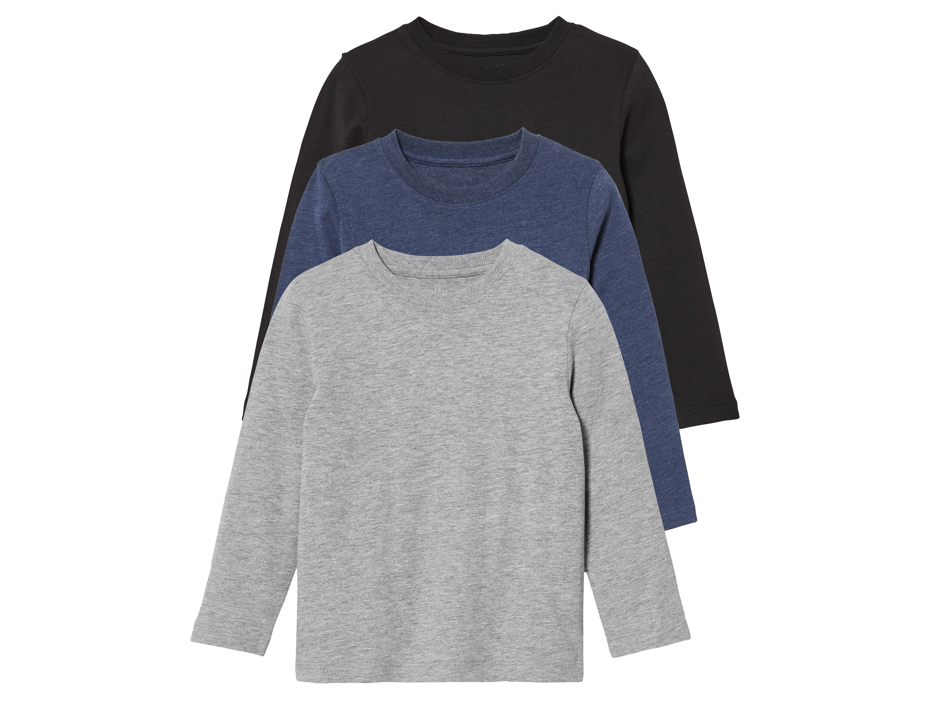 lupilu® T-shirts à manches longues enfant  (noir/bleu/gris, 4-6 ans)