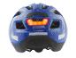 Casque de vélo bleu pour enfant avec motifs spatiaux et lumière LED arrière.