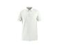 Polo blanc à manches courtes avec trois boutons et col.